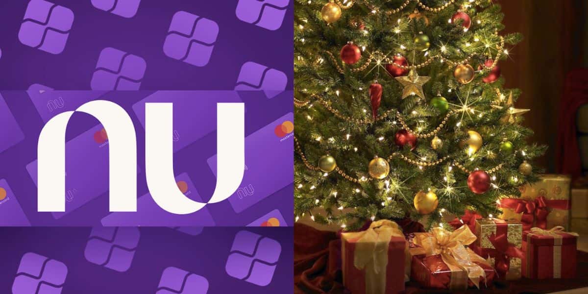 Logo Nubank e árvore de Natal (Fotos: Reproduções / Internet)