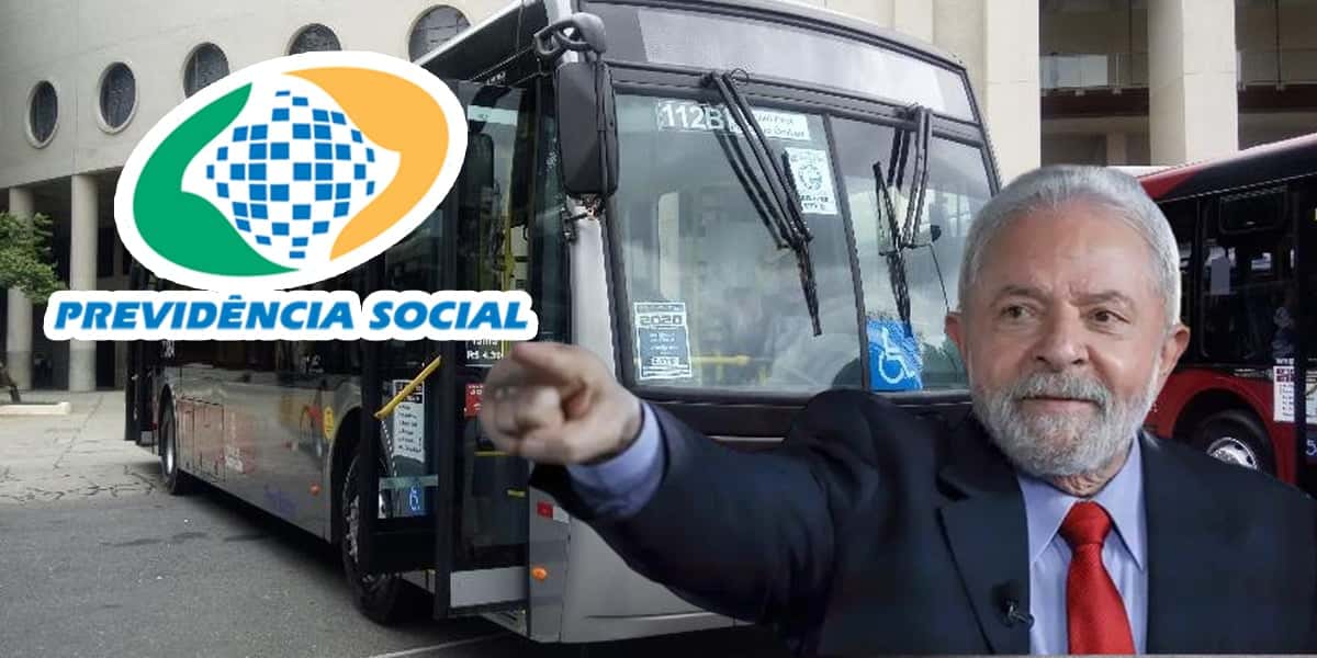 Lula, ônibus e INSS (Foto: Reprodução, Montagem - TV Foco)