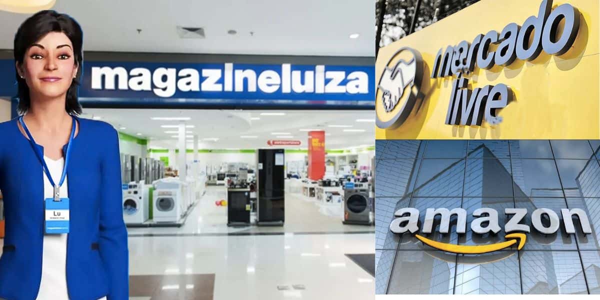 Mafazine Luiza, Mercado Livre e Amazon (Fotos: Reproduções / Internet)