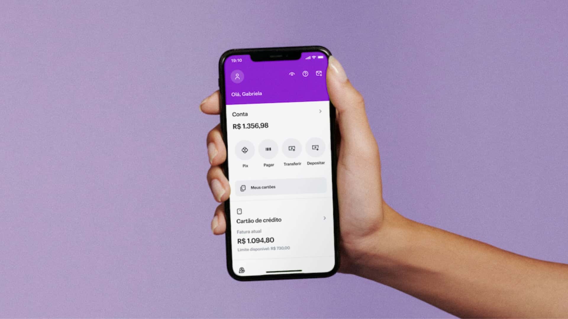 Aplicativo Nubank, disponível em iOS e sistema Android (Foto Reprodução/Internet)