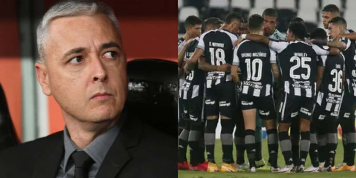 Tiago Nunes e elenco do Botafogo (Foto: Reprodução / Internet)