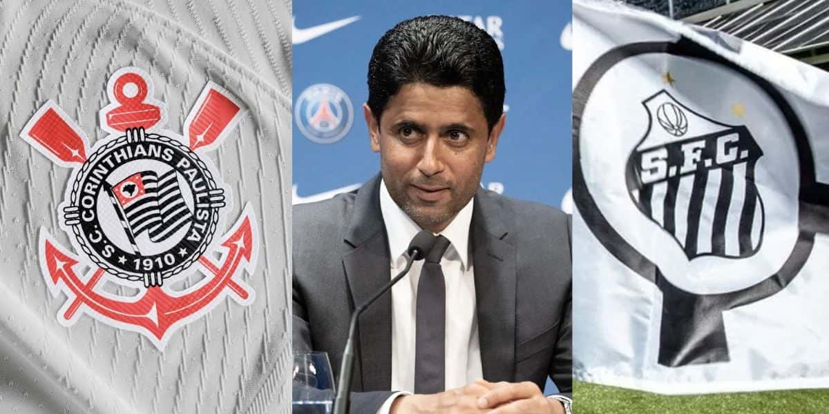 Corinthians, dono do PSG e Santos (Reprodução/Montagem TV Foco)