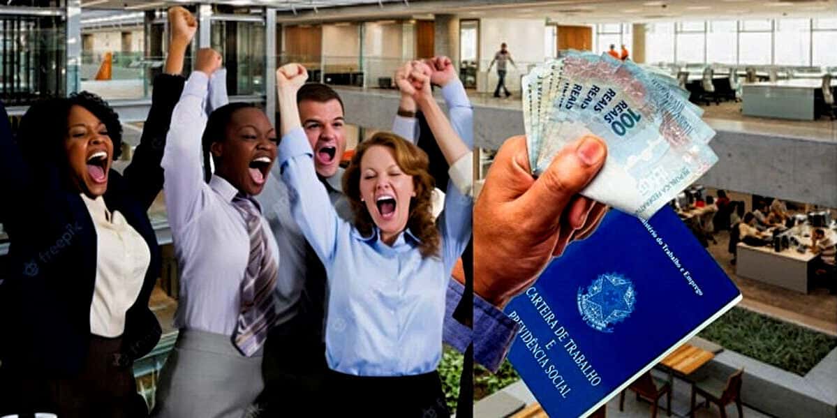 Trabalhadores CLTs recebem salário mínimo acima da média (Foto Reprodução/Montagem/Lennita/Tv Foco)