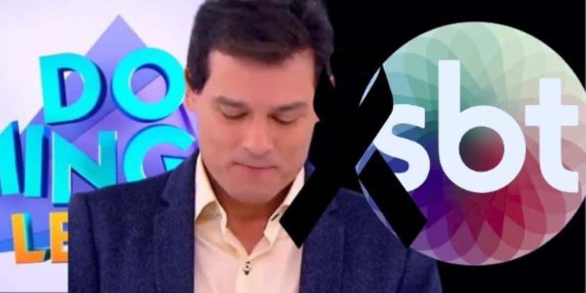 Celso Portiolli se emocionou em programa ao falar sobre morte de integrante do Domingo Legal, no SBT (Foto Reprodução/Montagem/Lennita/Tv Foco)