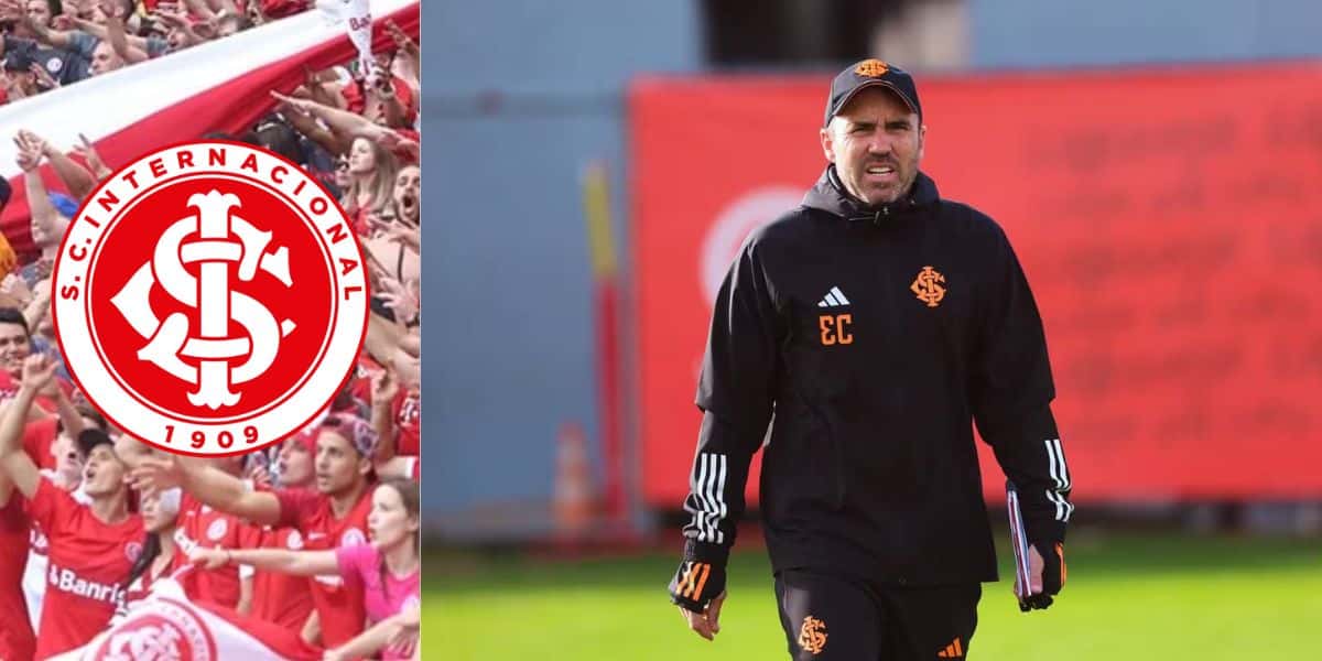 Coudet e a torcida em festa: Internacional acaba de assinar com estrela de seleção e aterroriza até o Grêmio - Montagem Tv Foco