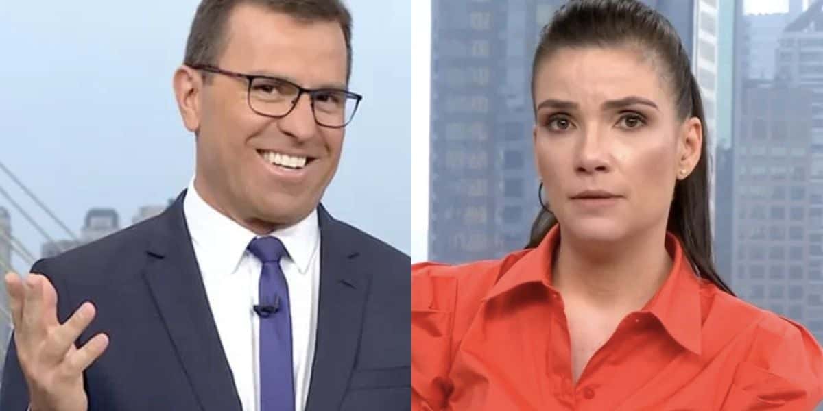 Rodrigo Bocardi e Sabina Simonato no Bom Dia São Paulo (Fotos: Reproduções / Globo)