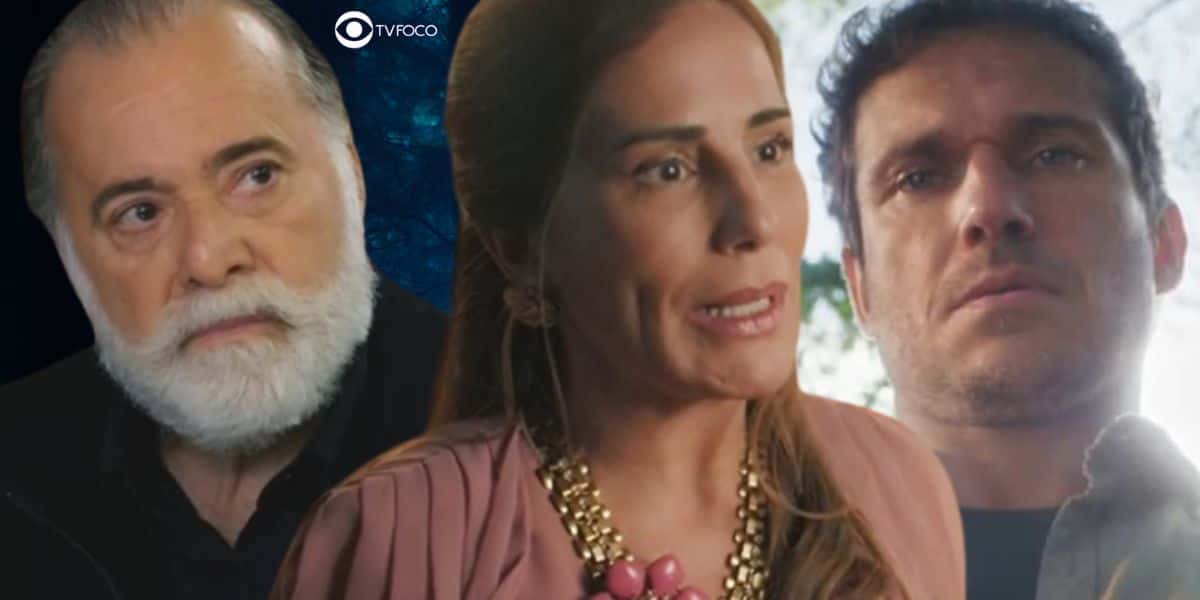 Antônio, Irene e Vinícius em Terra e Paixão (Foto: Reprodução / Globo / Montagem TV Foco)