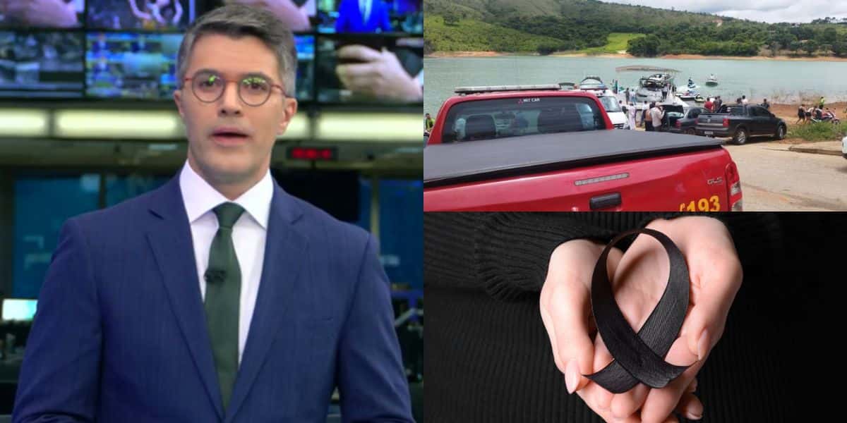Bruno Tavares para a Globo com queda de helicóptero (Reprodução: Montagem TV Foco)