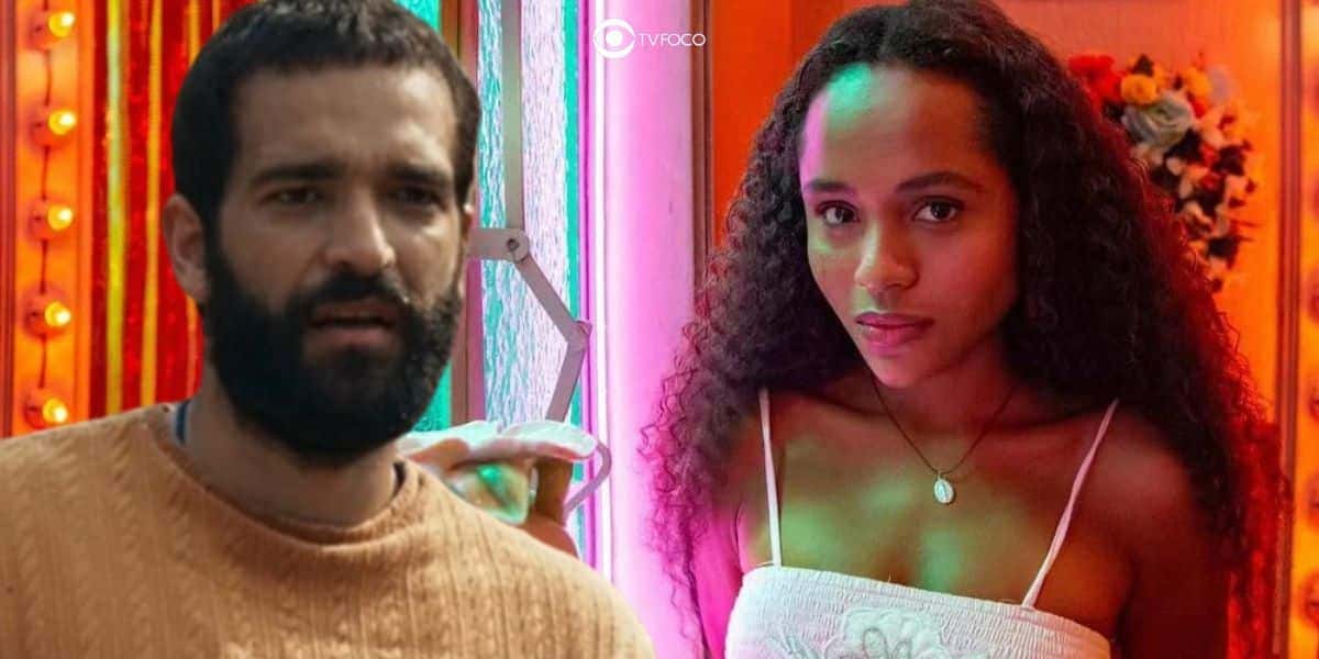 Santinha (Duda Santos) e José Inocêncio (Humberto Carrão) em Renascer (Foto: Reprodução / Globo / Montagem TV Foco)