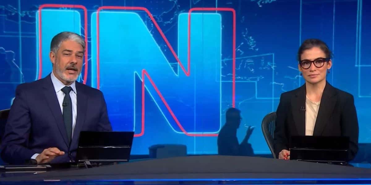 William Bonner e Renata Vasconcellos no Jornal Nacional (Foto: Reprodução / TV Globo)