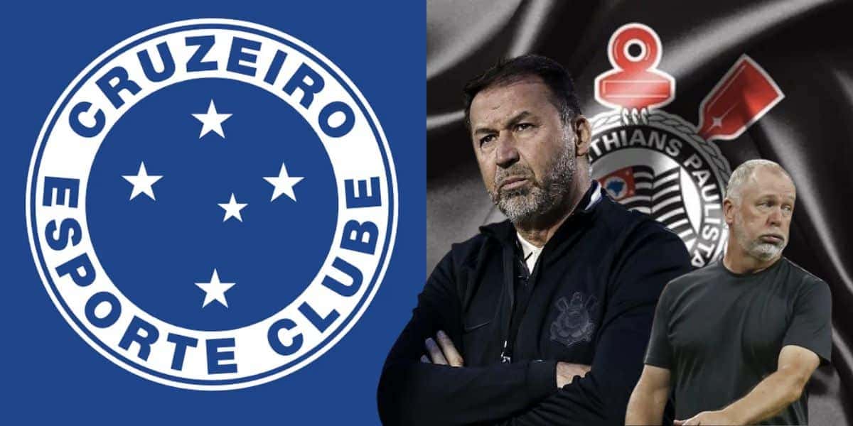 Escudo do Cruzeiro, Augusto Melo e Mano Menezes (Reprodução/Montagem TV Foco)