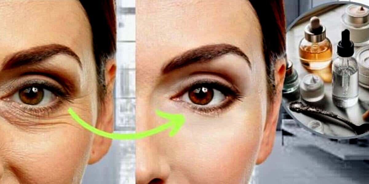 Ilustração de olheiras, antes e depois/ conjunto de óleos naturais (Foto Reprodução/Montagem/Lennita/Tv Foco)
