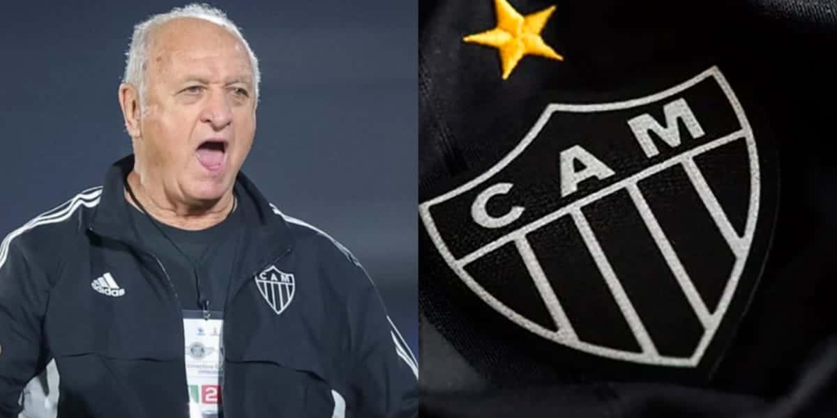 Felipão e escudo do Atlético-MG (Foto - Montagem TV Foco).