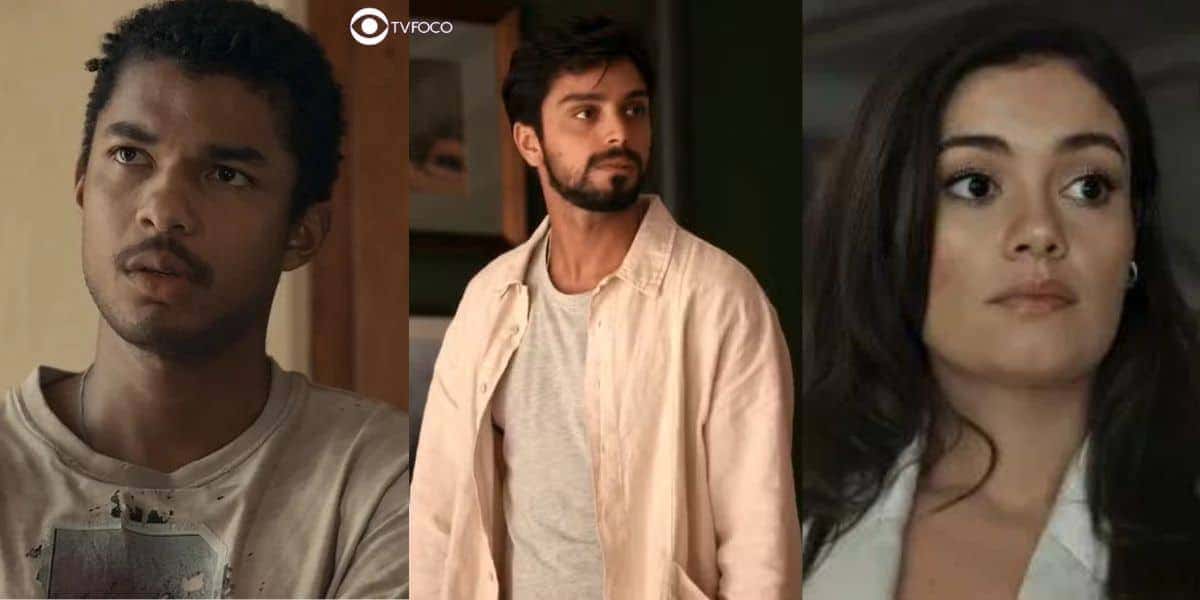 João Pedro, José Venâncio e Eliana em Renascer (Foto: Reprodução / Globo / Montagem TV Foco)