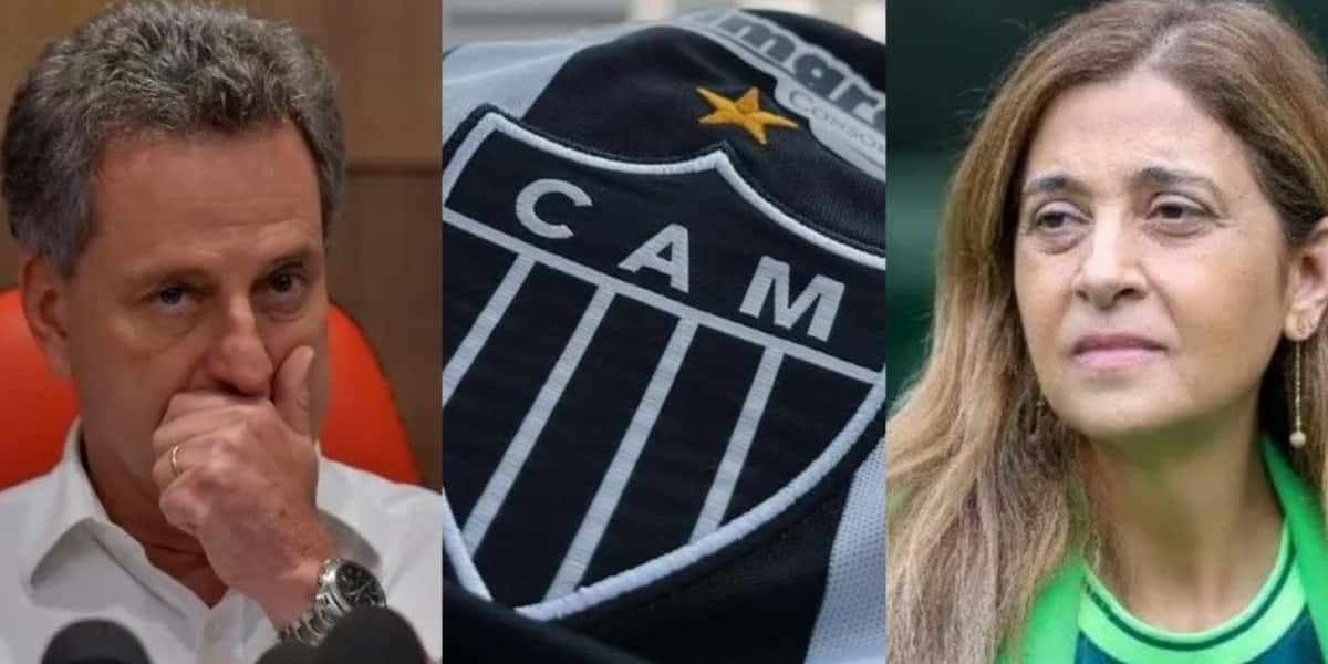 Leila e Landim chupando dedo após grande craque fechar com o Atlético-MG (Foto: Reprodução/ Internet)