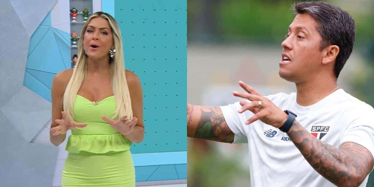 Renata Fan para Jogo Aberto com boas notícias a Carpini (Reprodução: Montagem TV Foco)