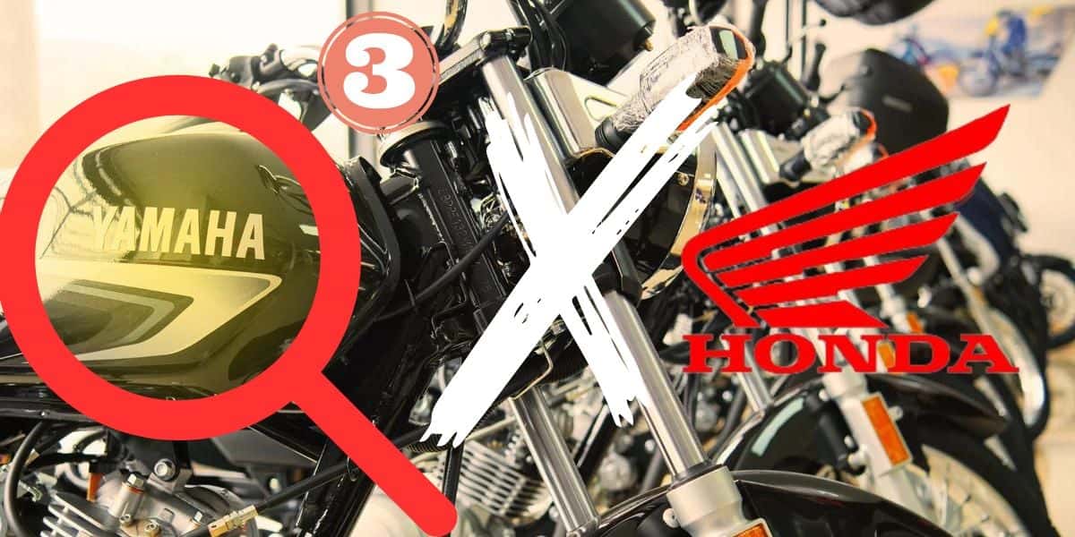 Moto da Yamaha e logo da Honda (Foto: Reprodução / Canva / Montagem Tv Foco)