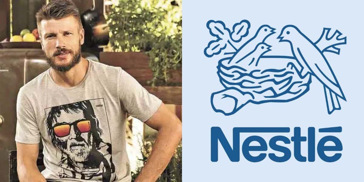 Rodrigo Hilbert e logo da Nestlé (Reprodução/Montagem/UAI/Nestlé)