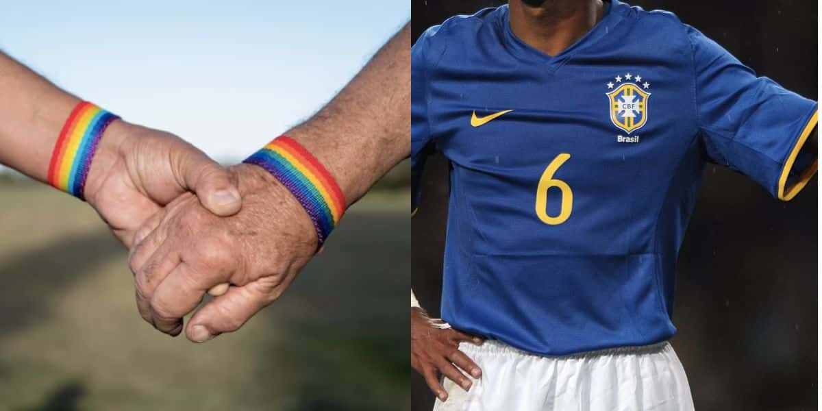 Coragem de jogador da seleção BR ao assumir sexualidade (Reprodução/Montagem/Freepik/GQ)