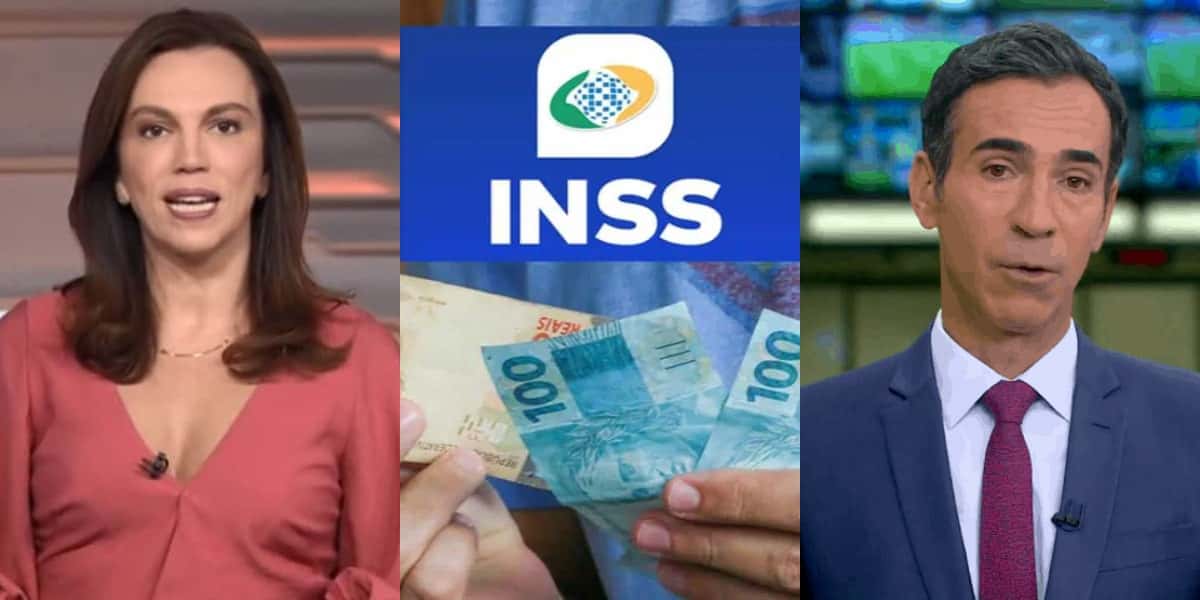 Ana Paula Araújo e César Tralli repercutiram notícia do INSS (Foto: Divulgação)