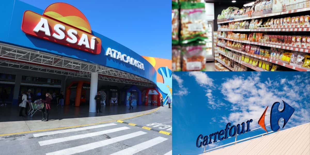 Assaí, mercado e Carrefour (Fotos: Reproduções / Internet)