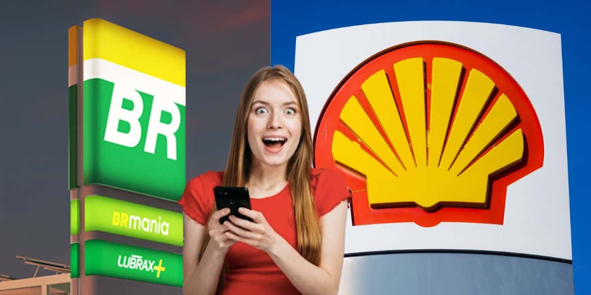 BR, mulher chocada e Shell (Fotos: Reproduções / Internet / Freepik / Montagem)
