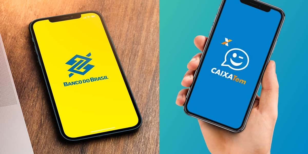 Caixa Tem e Banco do Brasil (Foto: Reprodução, Montagem - TV Foco)