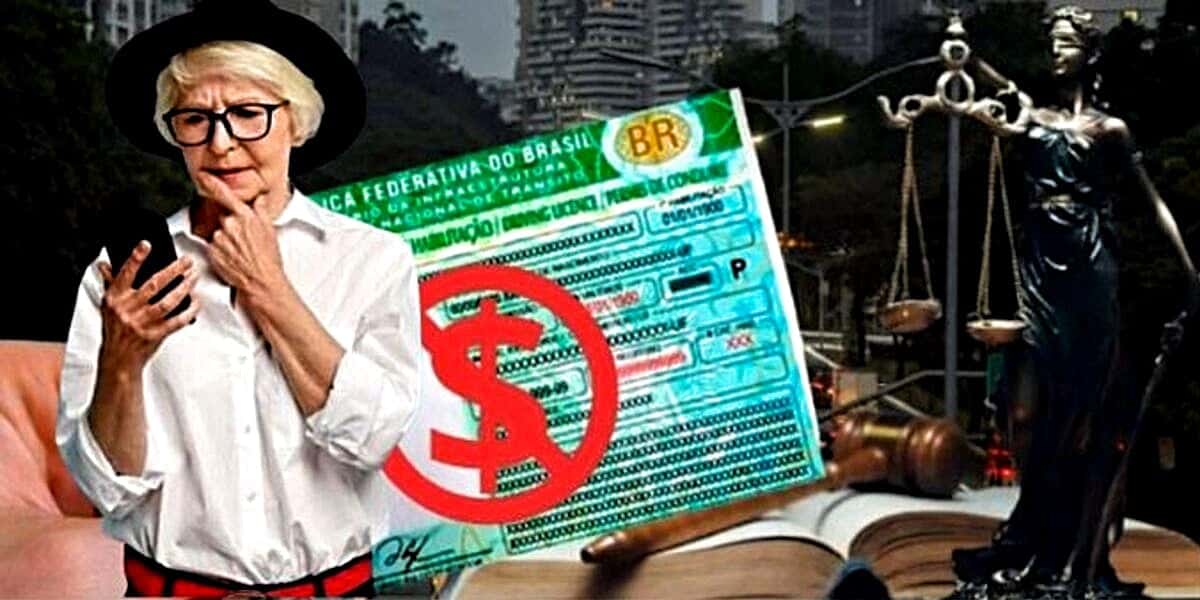 Ilustração idosa/CNH/Lei (Foto Reprodução/Montagem/Lennita/TV Foco/Canva/Freepik)