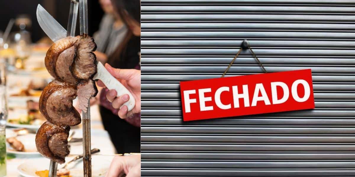 Churrascaria e loja fechada (Fotos: Reproduções / Canva / Montagem)