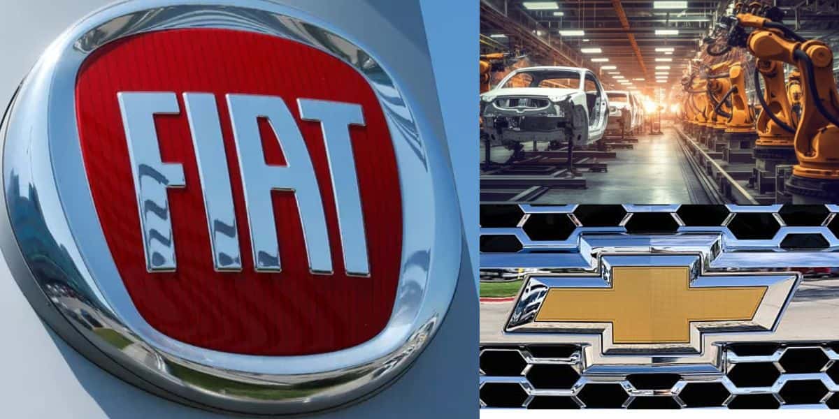 Fiat, montadora e Chevrolet (Fotos: Reproduções / Internet / Freepik)
