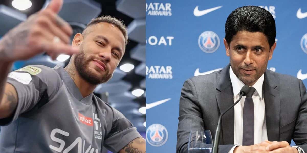 Neymar e o dono do PSG - Montagem Tv Foco