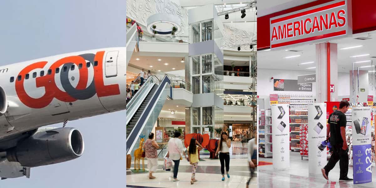 Gol - Americanas - shoppings (Foto: Reprodução, Montagem - TV Foco)