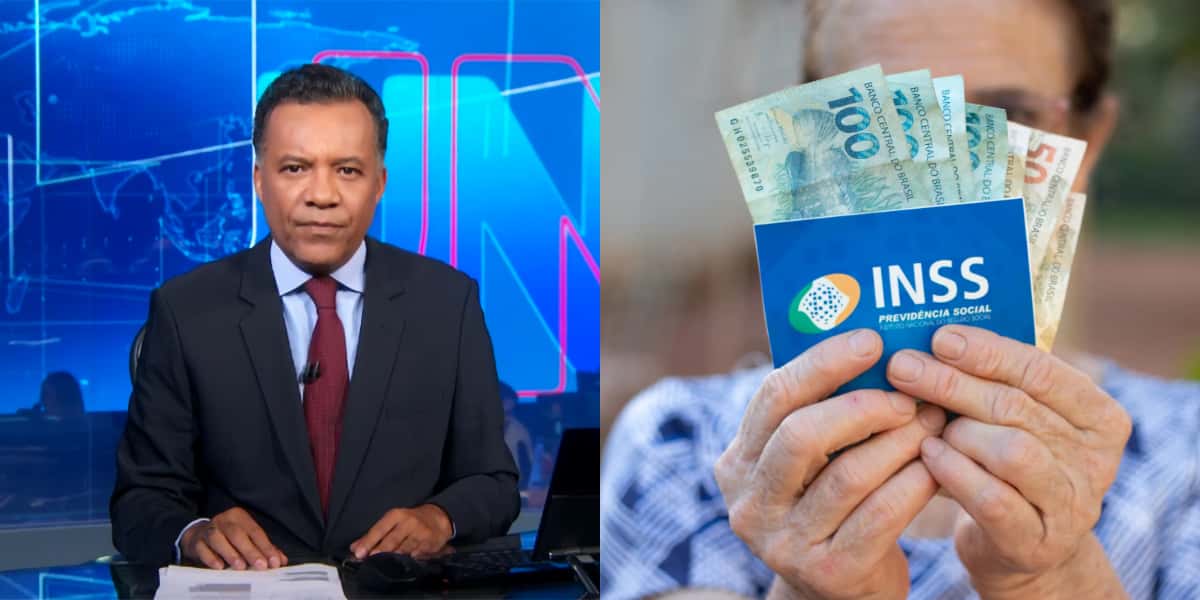 No Jornal Nacional, substituto de Bonner fala de novo pagamento do INSS (Foto: Divulgação)