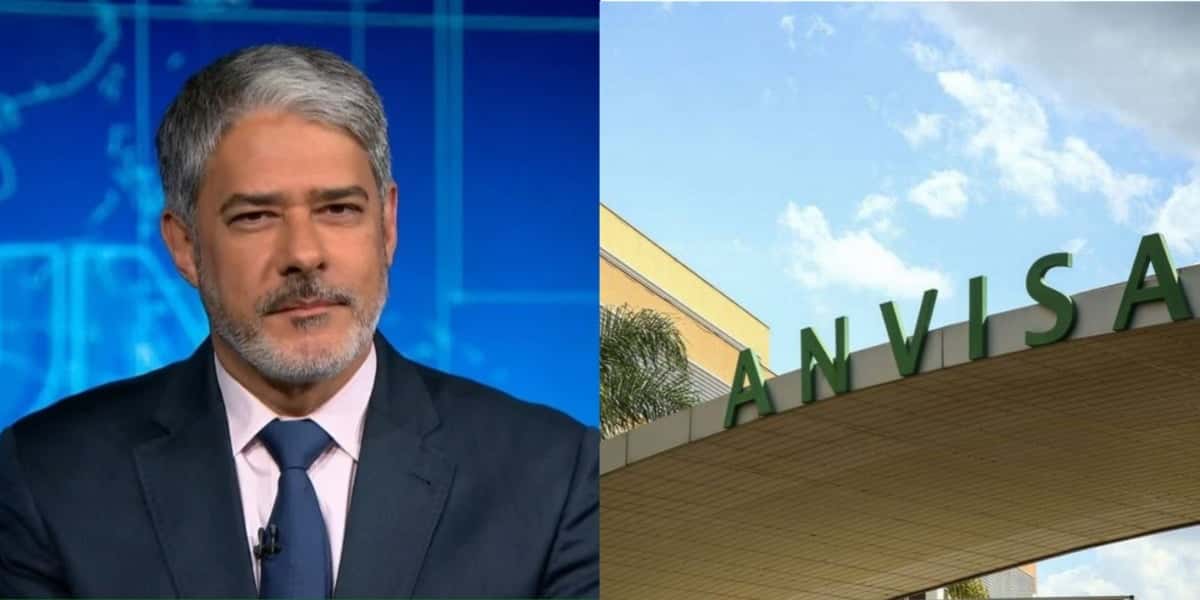 Bonner paralisa o JN com comunicado e nova regra urgente da ANVISA em março - Foto: Montagem