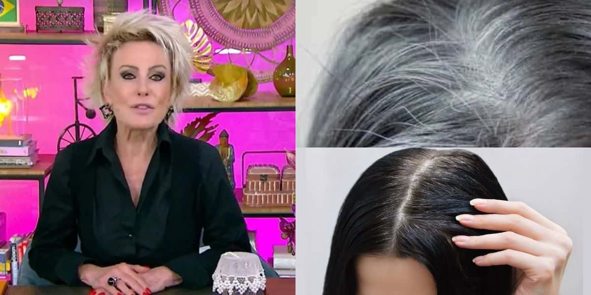 Uma tinta natural revelada por Ana Maria acaba com os fios brancos e escurece o cabelo (Reprodução: Montagem TV Foco)