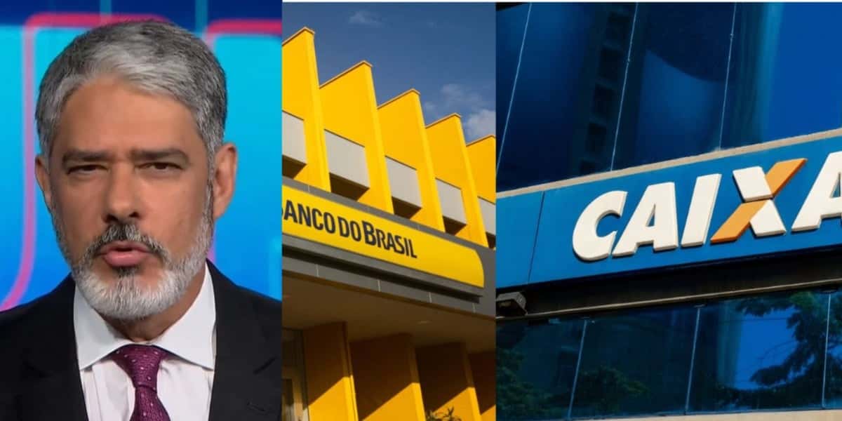 A péssima notícia da conta poupança confirmada por Bonner no JN atingindo a Caixa e o BB - Foto: Montagem