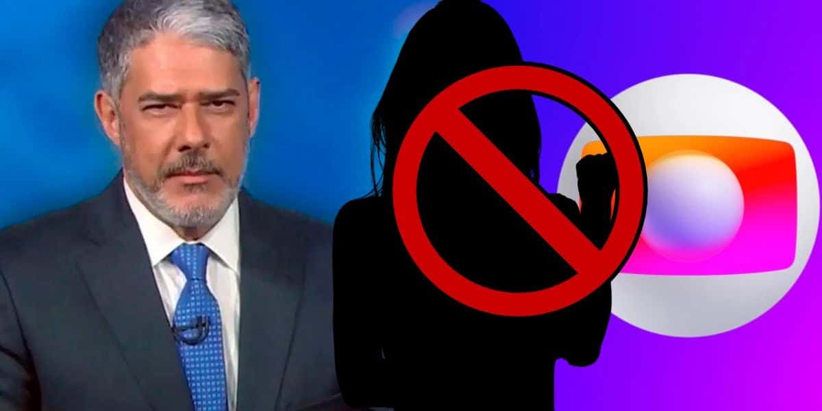 William Bonner e sombra de atriz banida da Globo (Foto: Reprodução / Globo / Montagem TV Foco)