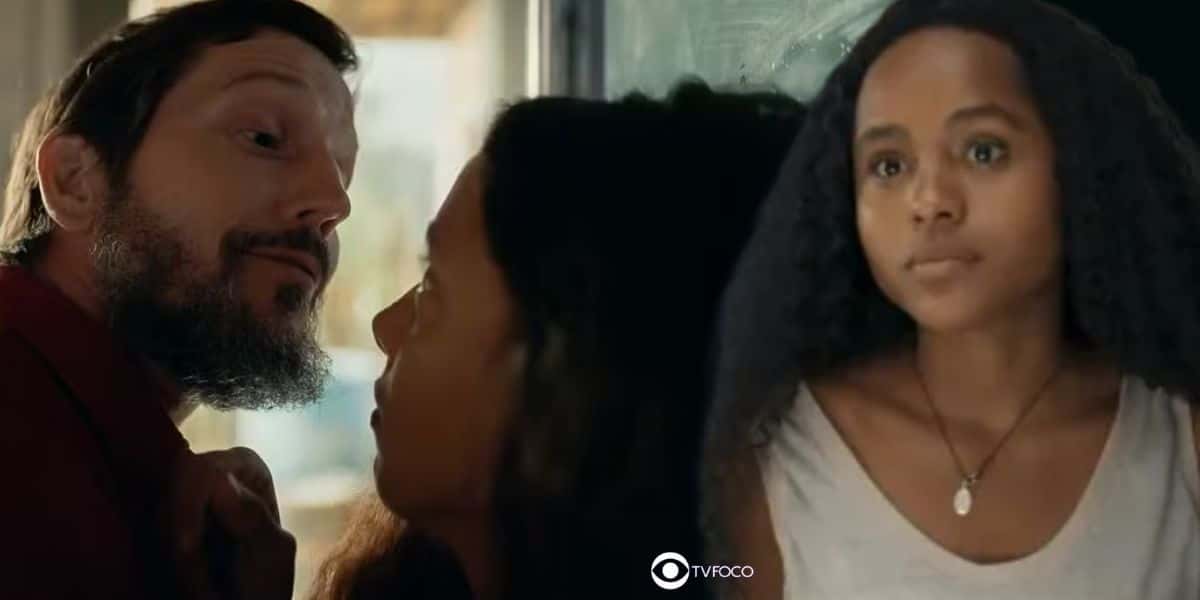 Egídio, Joana e Santinha em Renascer (Foto: Reprodução / Globo / Montagem TV Foco)