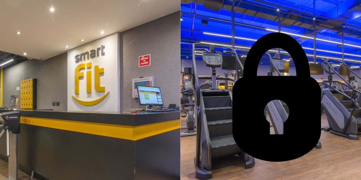 Essa unidade da SmartFit foi fechada por não estar dentro das regularidades (Reprodução: Montagem TV Foco)
