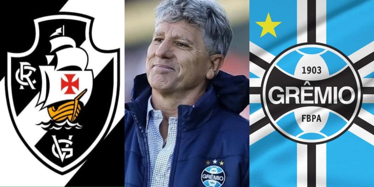 Escudo do Vasco, Grêmio e o treinador Renato Gaúcho - (Foto: Reprodução / Internet)