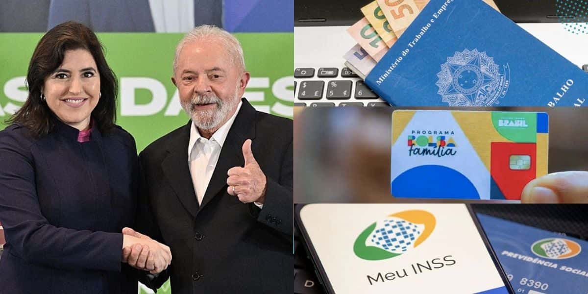 Lula e Tebet se unem com 3 novas leis, incluindo salário mínimo. bolsa família e INSS (Reprodução/Montagem/Gov)