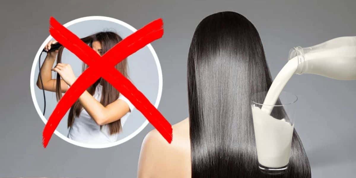 Progressiva natural com leite alisa o cabelo em 3 passos (Reprodução/Montagem/Canva)