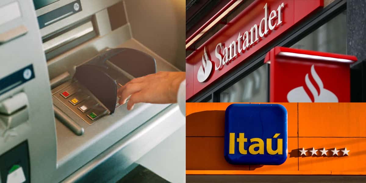 Caixa de banco - Santander e Itaú (Foto: Reprodução, Montagem - TV Foco)