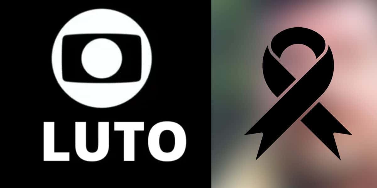 Logo da Globo, imagem de luto e ator (Fotos: Reproduções / Internet / Instagram / Canva)