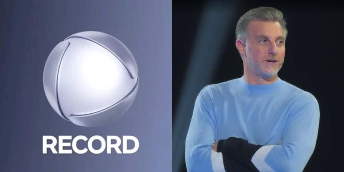 Logo da Record e Luciano Huck no Domingão (Fotos: Reproduções / Internet / Globo)