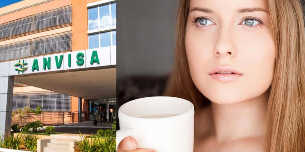 Anvisa e mulher segurando caneca com chá (Fotos: Reproduções / Marcelo Pereira / Freepik)