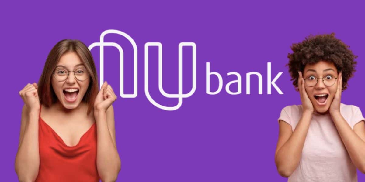 Logo Nubank e mulheres chocadas (Fotos: Reproduções / Internet / Freepik)