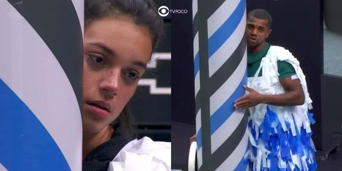 Alane e Davi na Prova do Finalista do BBB24 (Foto: Reprodução / Globo / Montagem TV Foco)