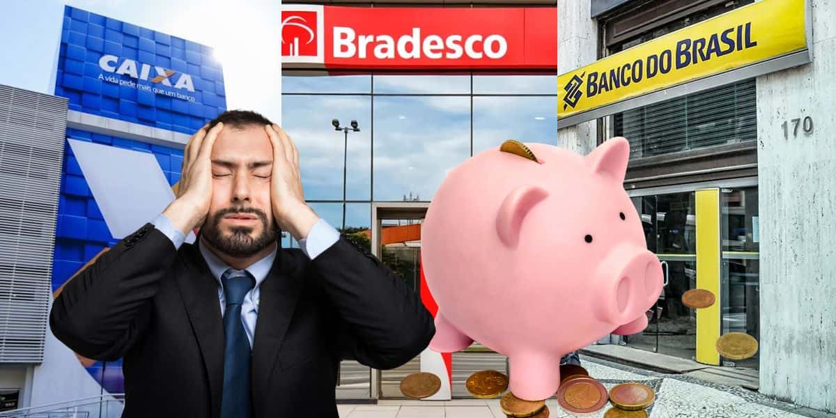 Clientes desses bancos choram com notícia sobre a poupança (Reprodução: Montagem TV Foco)