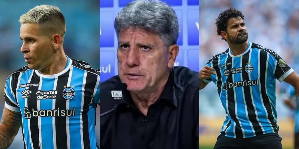 Soteldo, Renato Gaúcho e Diego Costa no Grêmio (Foto: Divulgação)